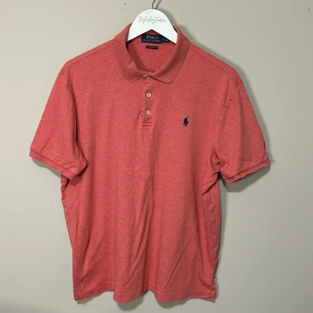 POLO RALPH LAUREN Mens Classic Fit Polo Shirt Red Top Sz L